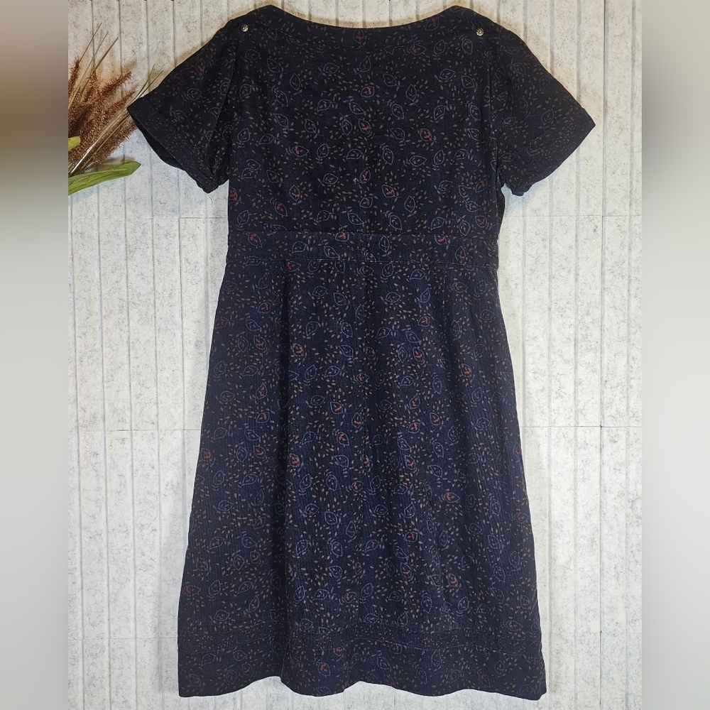 Oh So Lovely by Mantaray Navy Corduroy Dress Women’s Size 12 US 8 Pockets - Picture 3 of 3